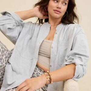 BNWT Aerie Roll With It Lightweight Fleece- Size Small - Heather Gray Retail $69